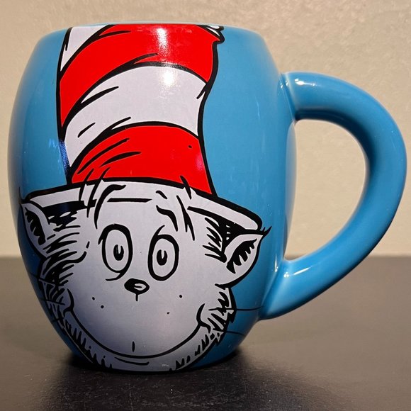 DR. SEUSS The Cat In the Hat ~ Rounded Blue Ceramic  Mug ~ Theodor Seuss Geisel - Picture 2 of 6